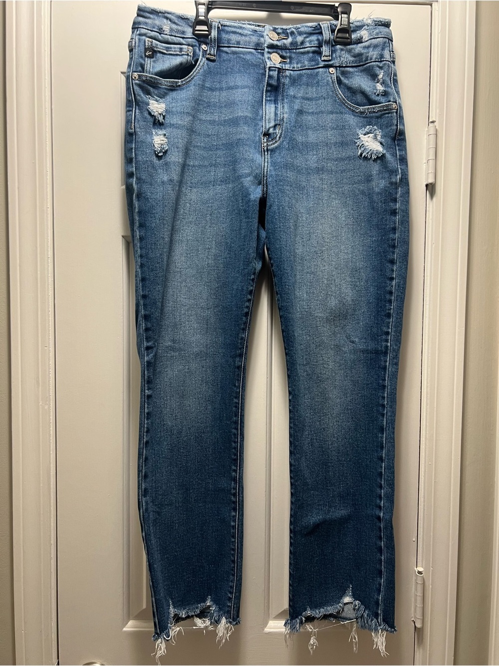 KanCan Light Blue Distressed Straight Leg Jeans